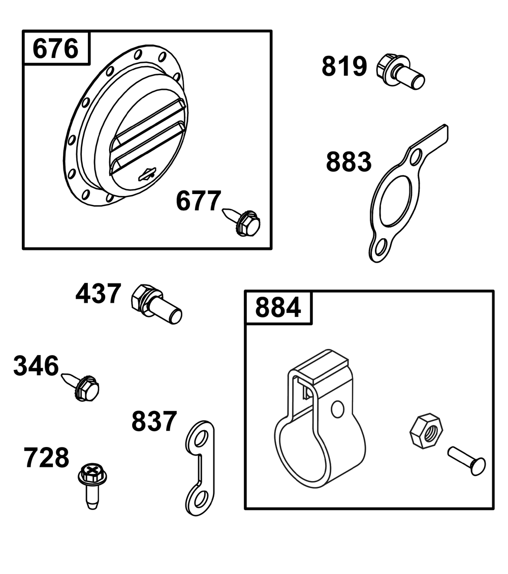 Exhaust Group Diagram and Parts List for 386447-3330-B5 200000 - 399999 Briggs and Stratton Engine